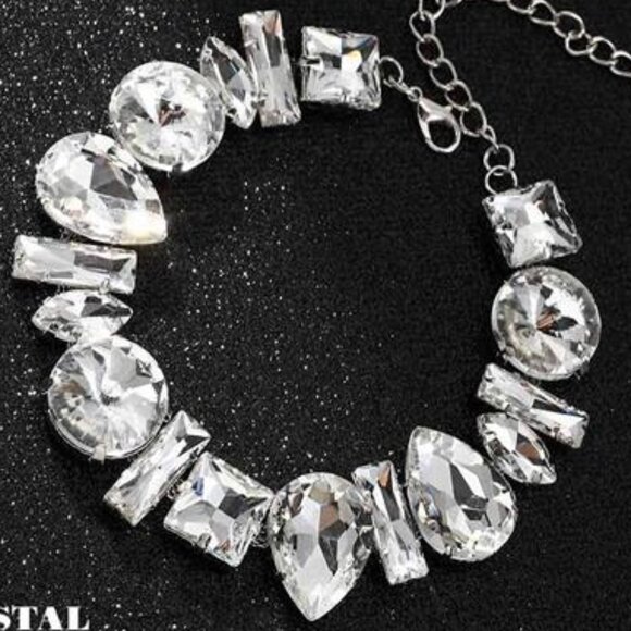 Silver Crystal Chokers: Rhinestone Necklaces - - Picture 9 of 14